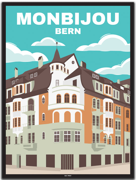 vintage Bern poster shop #30x40cm-schwarzer-farbrand