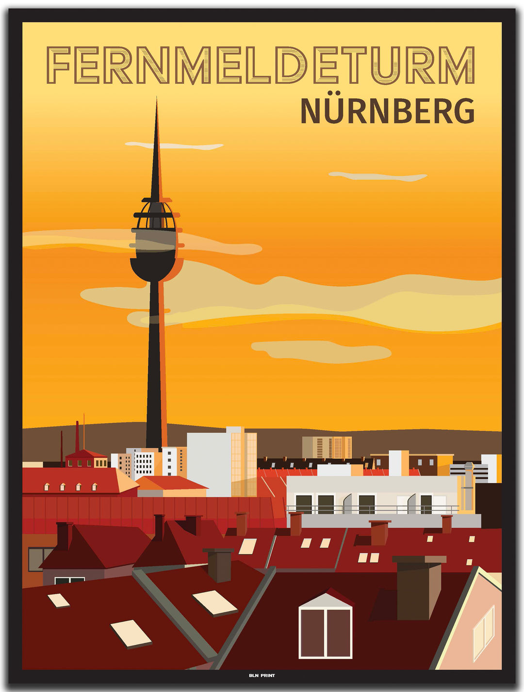 vintage nuernberg poster shop #30x40cm-schwarzer-farbrand