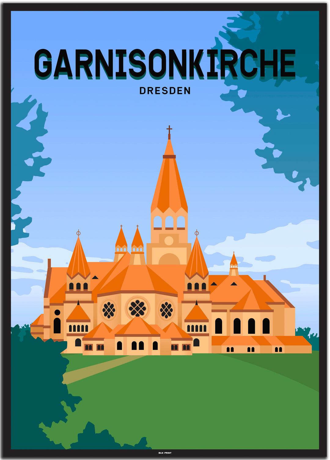 vintage dresden poster shop #50x70cm-schwarzer-farbrand