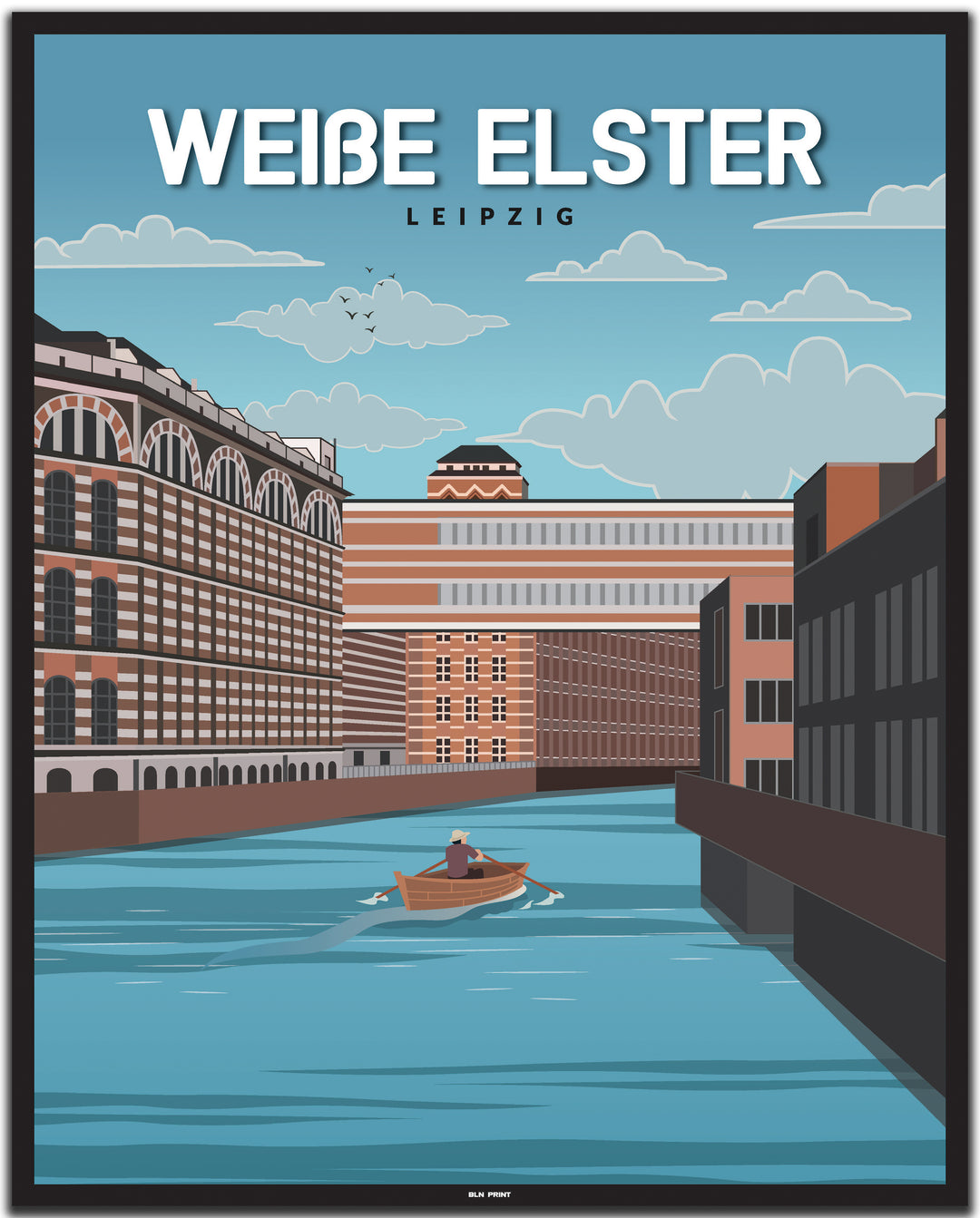 vintage leipzig poster shop #40x50cm-schwarzer-farbrand