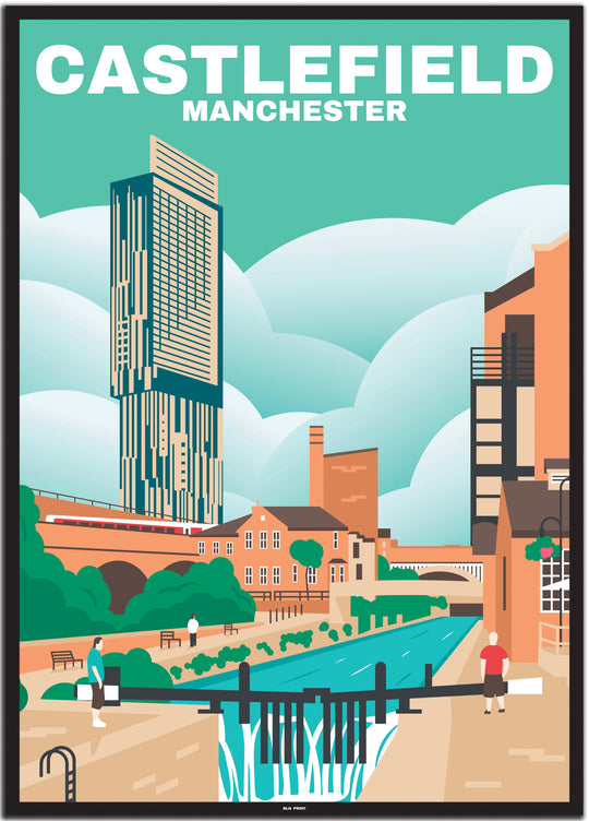 vintage travel poster manchester #50x70cm-schwarzer-farbrand