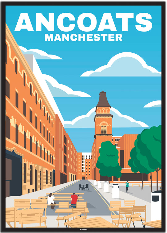 vintage travel poster manchester #50x70cm-schwarzer-farbrand