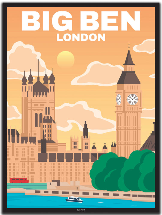 vintage london poster shop #30x40cm-schwarzer-farbrand