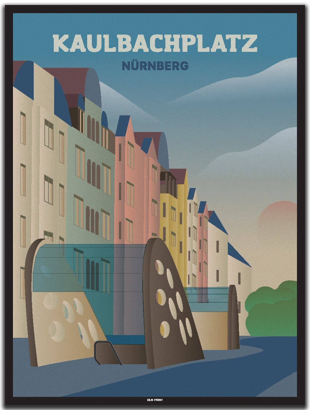 vintage nürnberg poster shop #30x40cm-schwarzer-farbrand