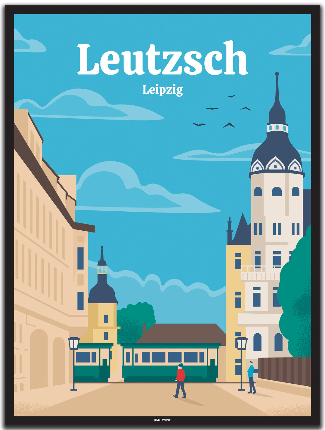 vintage leipzig poster shop #30x40cm-schwarzer-farbrand