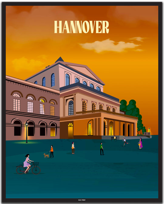 vintage hannover poster shop #40x50cm-schwarzer-farbrand