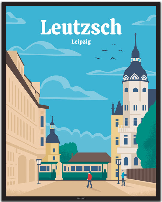 vintage leipzig poster shop #40x50cm-schwarzer-farbrand