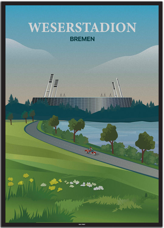 vintage bremen poster shop #50x70cm-schwarzer-farbrand