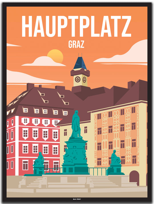 vintage graz poster shop #30x40cm-schwarzer-farbrand