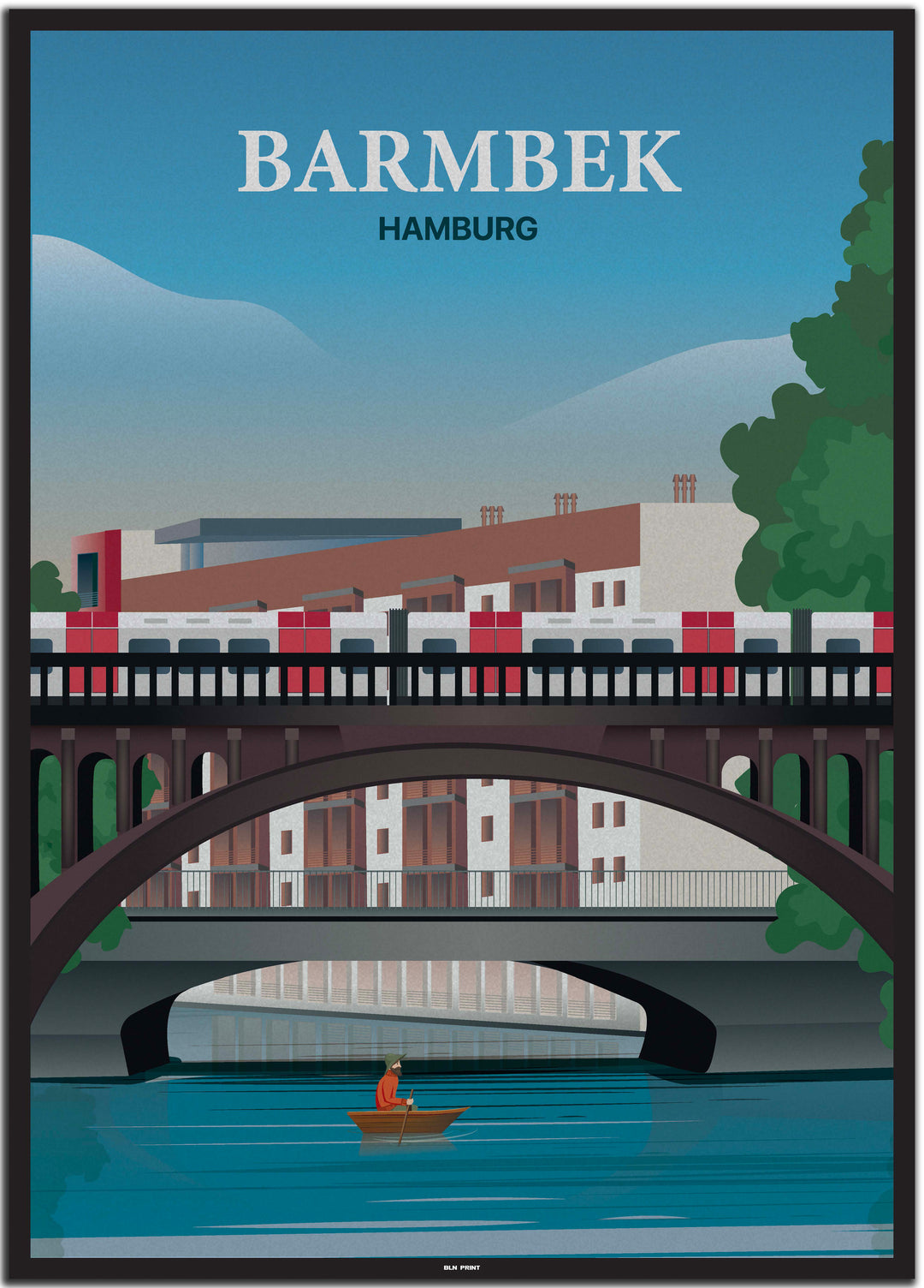 vintage hamburg poster shop #50x70cm-schwarzer-farbrand