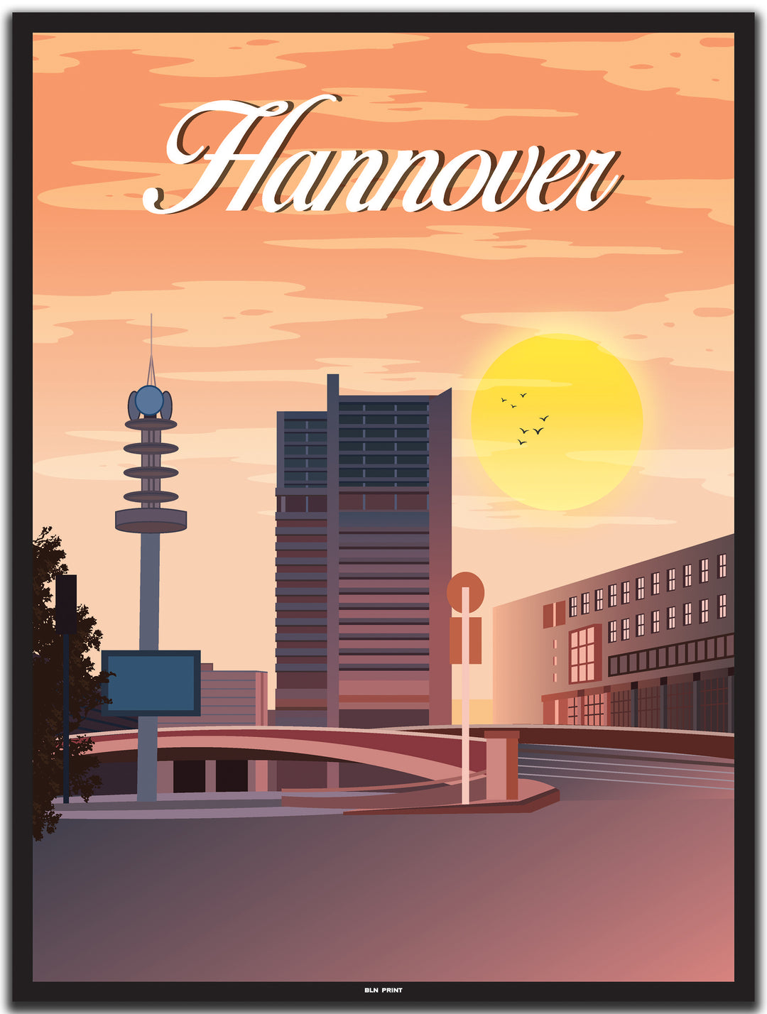 vintage hannover poster shop #30x40cm-schwarzer-farbrand