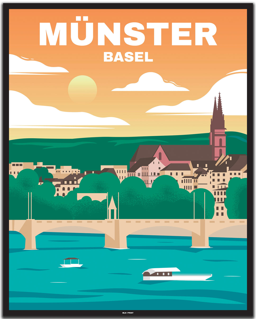 vintage basel poster shop #40x50cm-schwarzer-farbrand