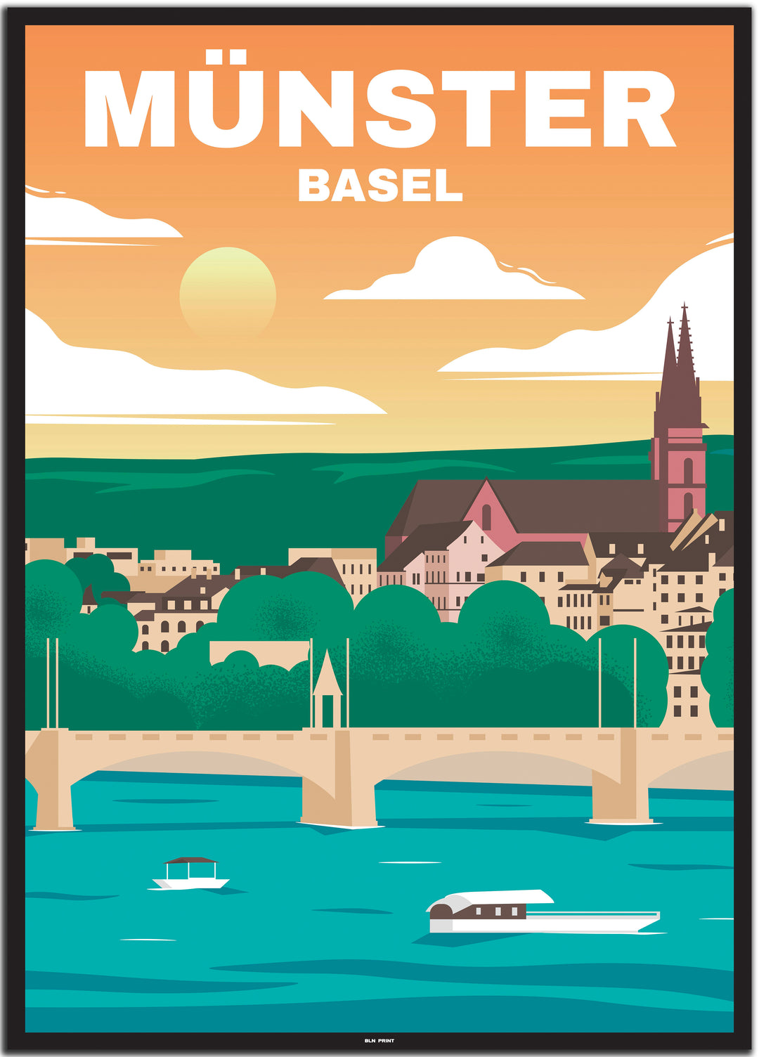 vintage basel poster shop #50x70cm-schwarzer-farbrand