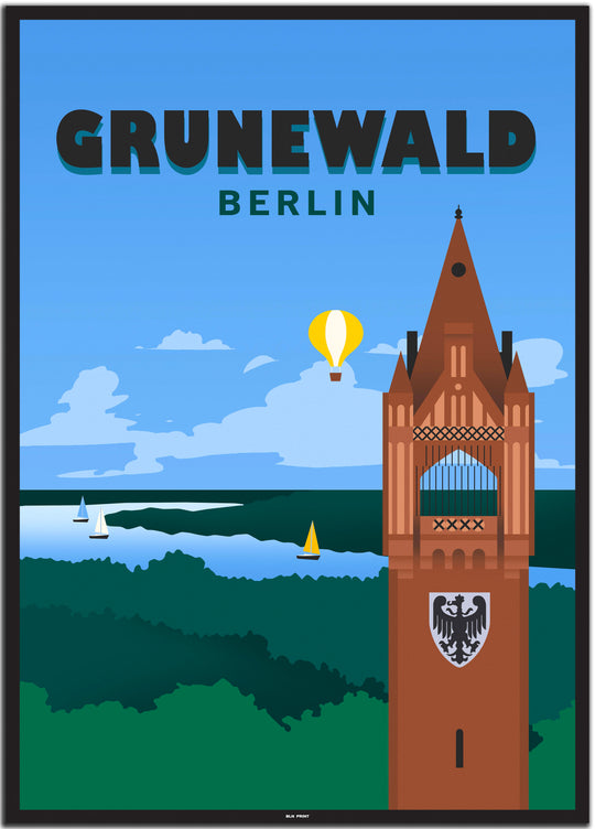 vintage berlin poster shop #50x70cm-schwarzer-farbrand