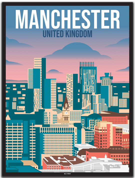 vintage manchester poster shop #30x40cm-schwarzer-farbrand