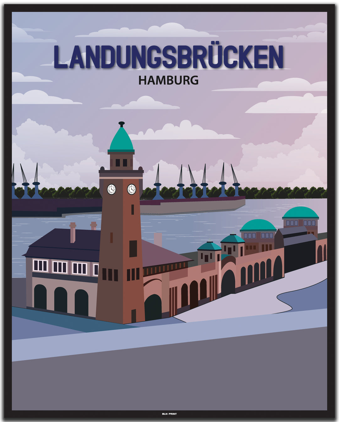 vintage hamburg poster shop #40x50cm-schwarzer-farbrand