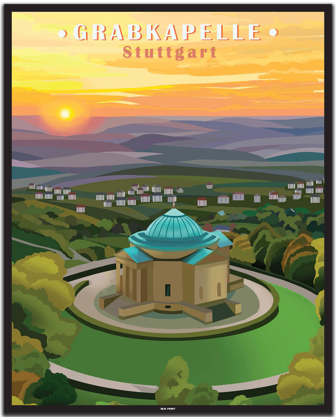 vintage stuttgart poster shop #40x50cm-schwarzer-farbrand