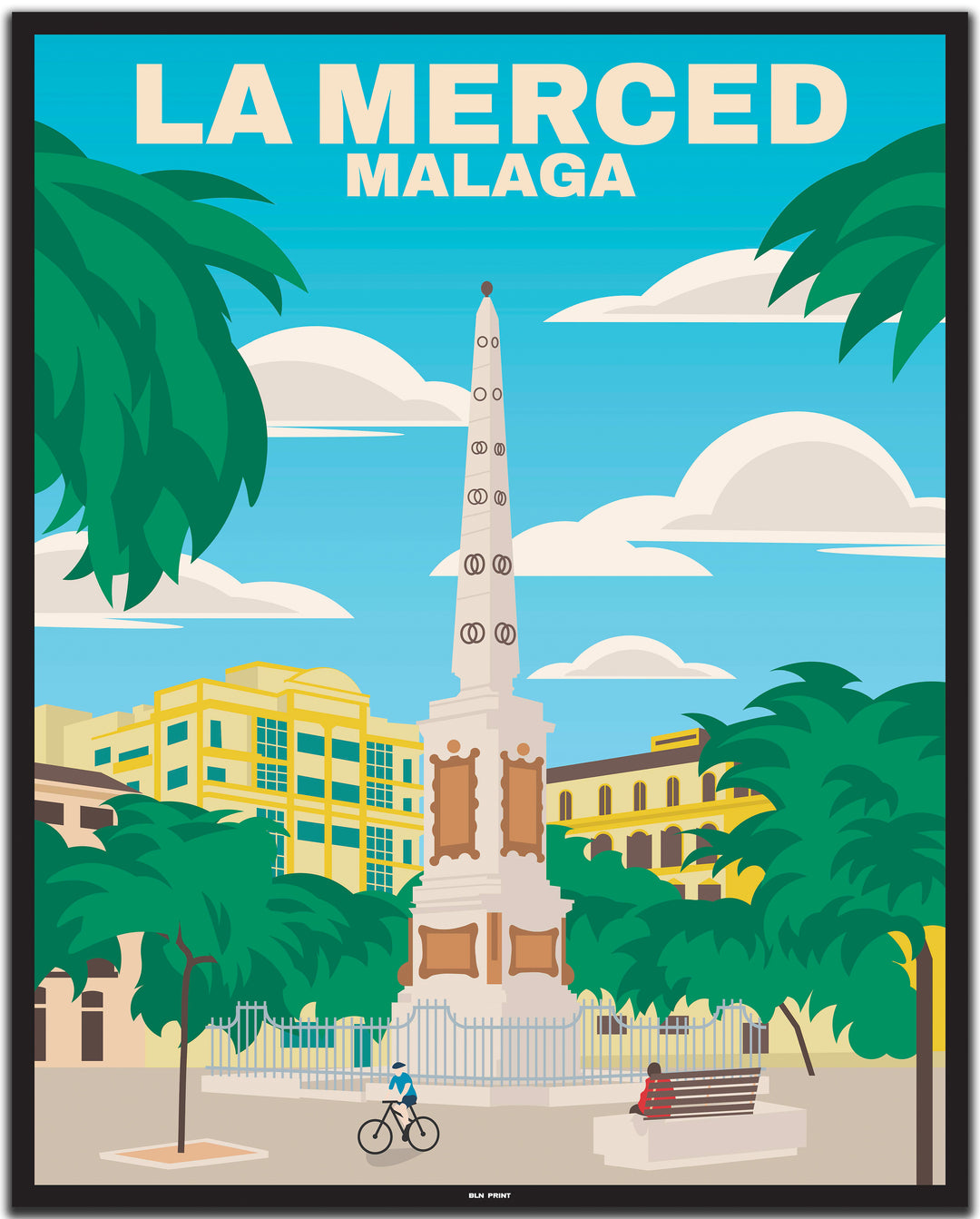 vintage travel poster malaga #40x50cm-schwarzer-farbrand