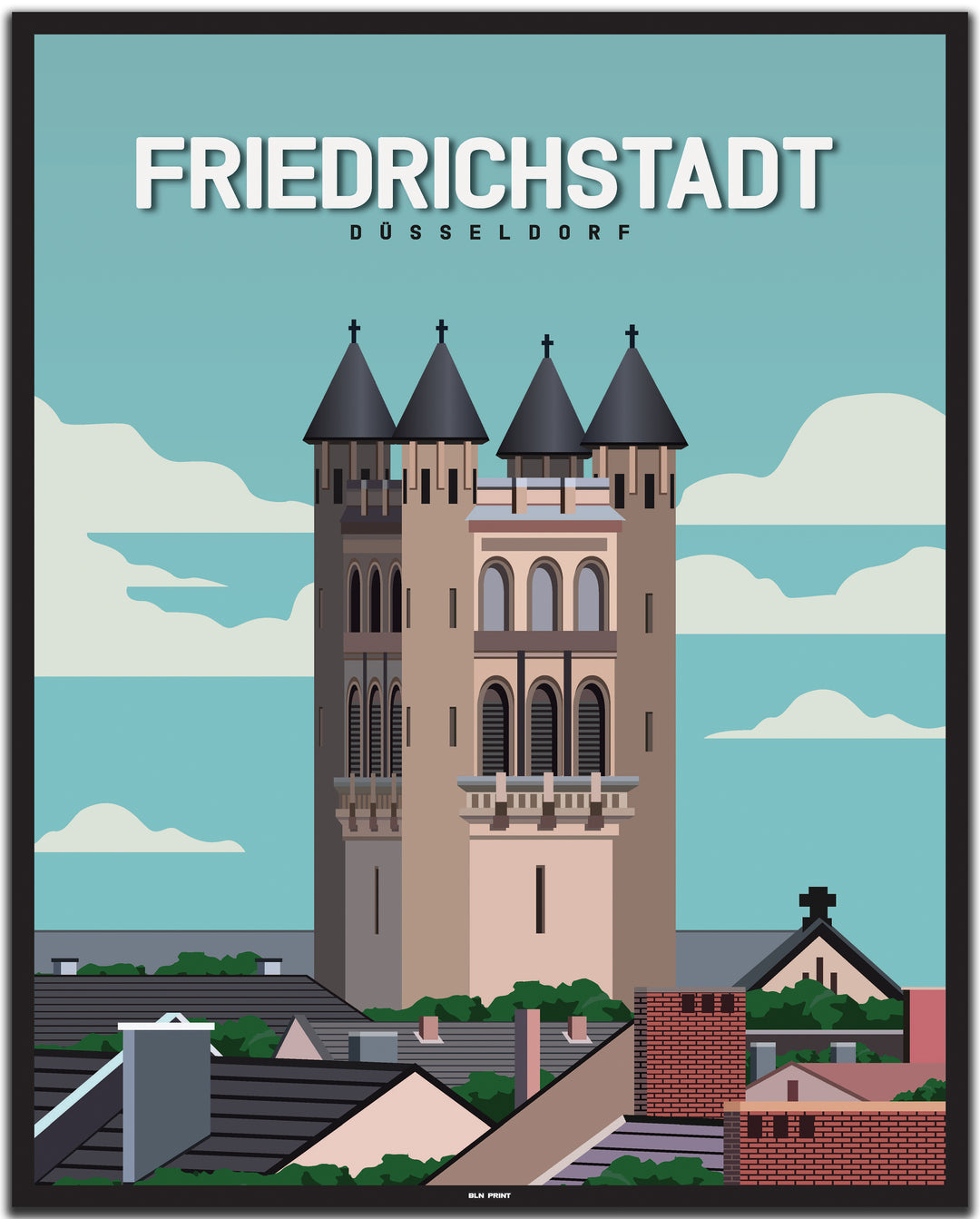 vintage düsseldorf poster shop #40x50cm-schwarzer-farbrand