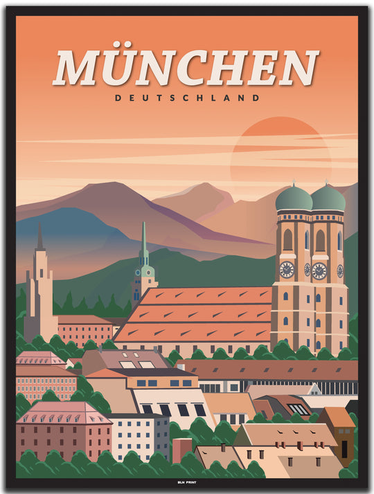 vintage münchen poster shop #30x40cm-schwarzer-farbrand