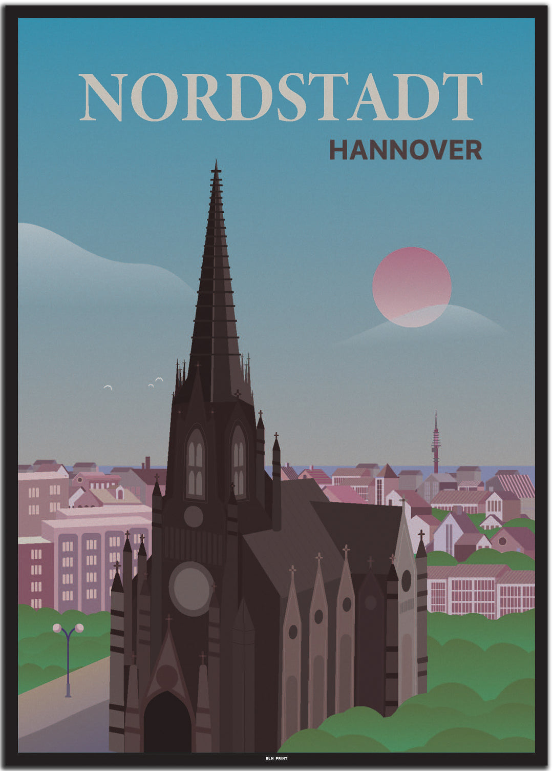 vintage hannover poster shop #50x70cm-schwarzer-farbrand