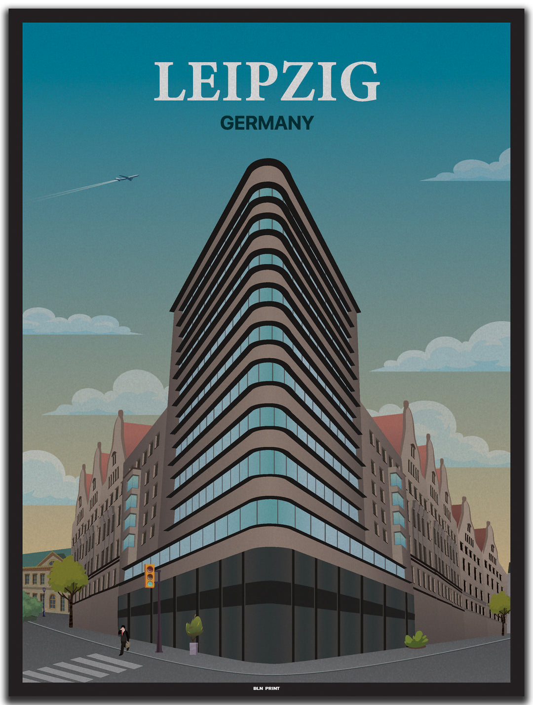 vintage leipzig poster shop #30x40cm-schwarzer-farbrand