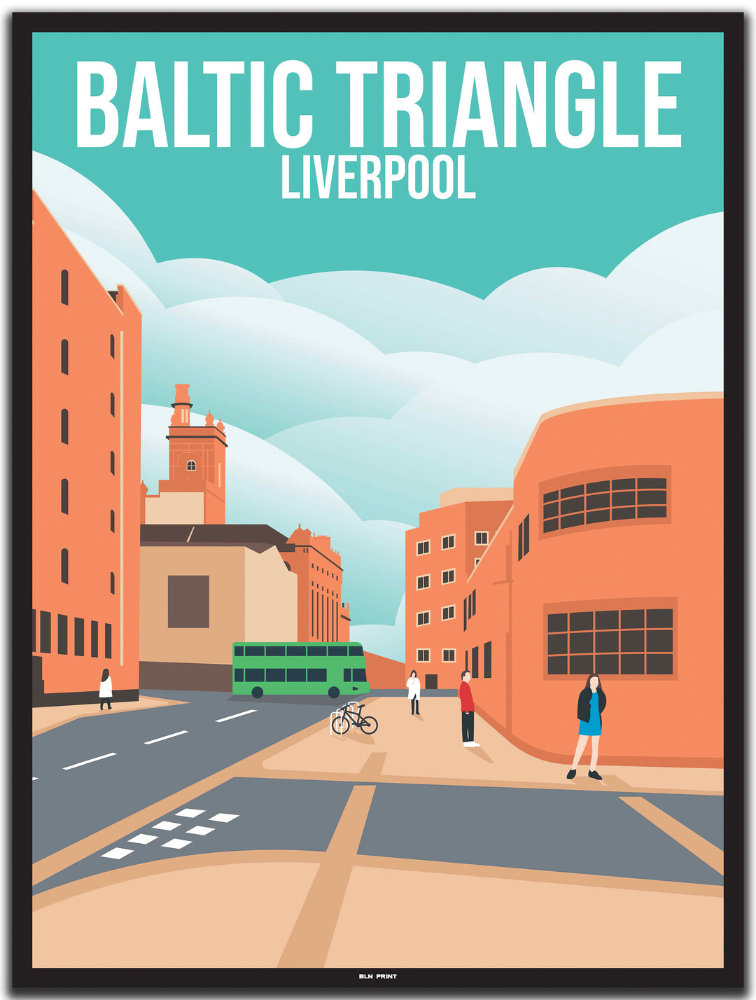 vintage liverpool poster shop #30x40cm-schwarzer-farbrand