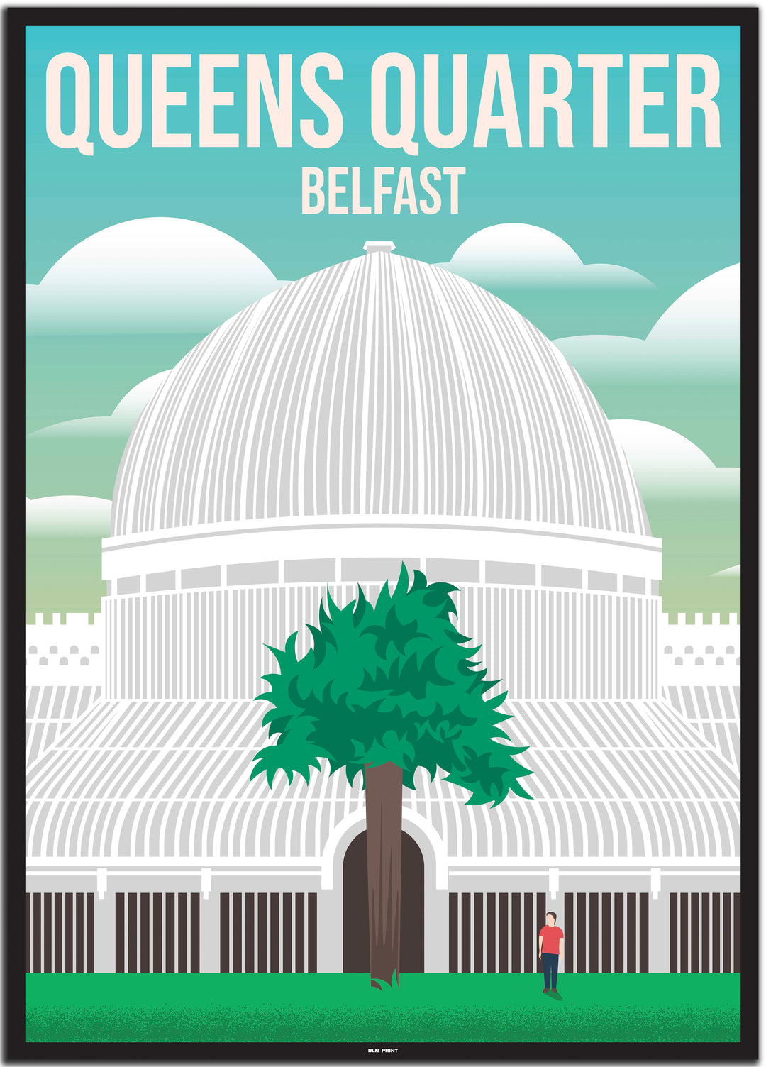 vintage travel poster belfast #50x70cm-schwarzer-farbrand