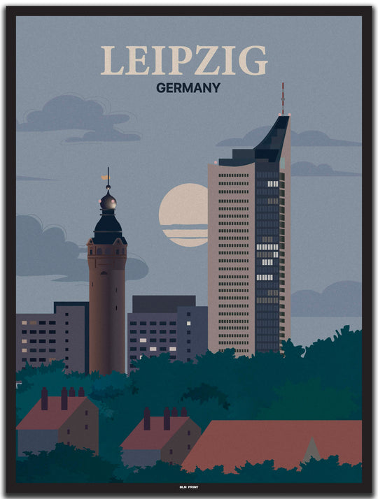 vintage leipzig poster shop #30x40cm-schwarzer-farbrand