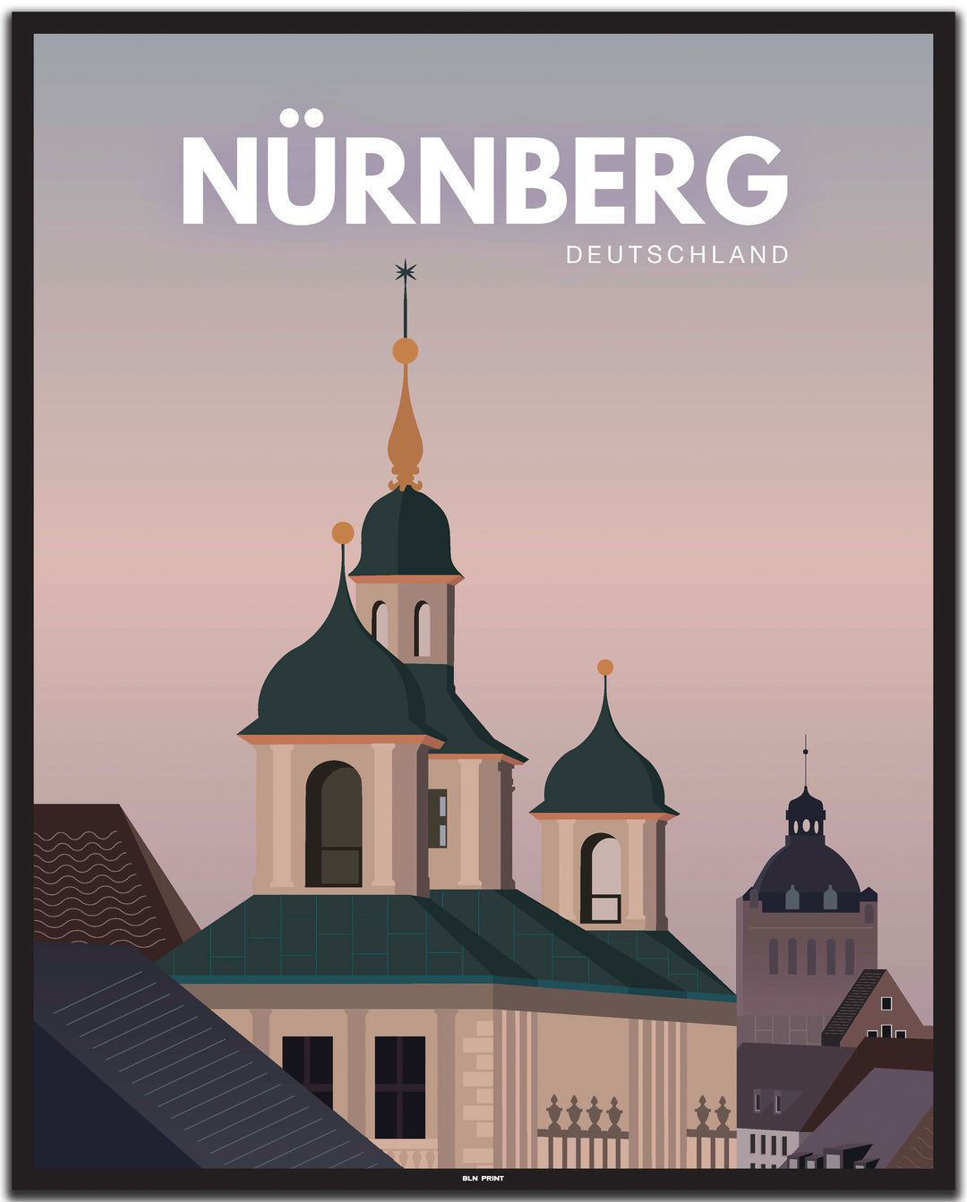 vintage nürnberg poster shop #40x50cm-schwarzer-farbrand