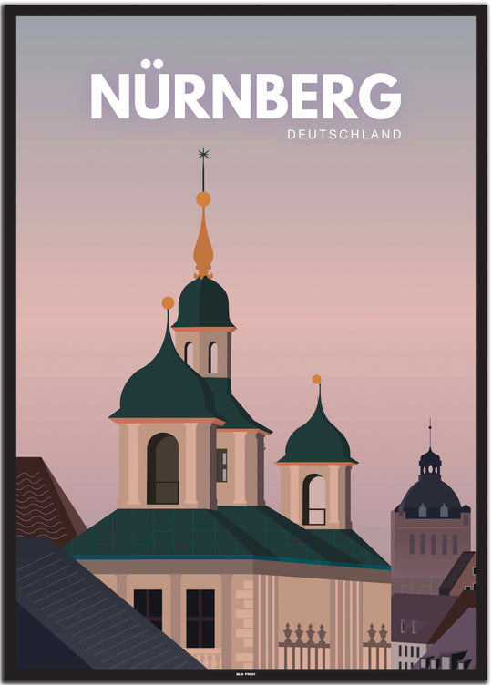 vintage nürnberg poster shop #50x70cm-schwarzer-farbrand