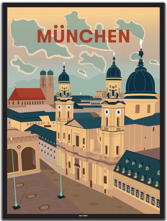 vintage münchen poster shop #30x40cm-schwarzer-farbrand