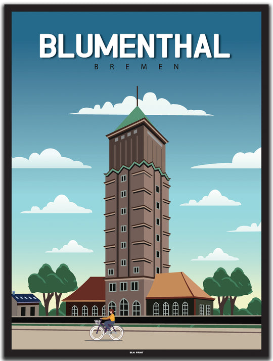 vintage bremen poster shop #30x40cm-schwarzer-farbrand