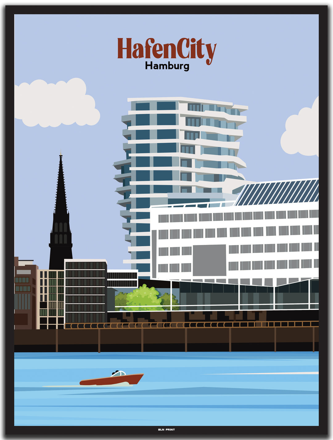 vintage hamburg poster shop #30x40cm-schwarzer-farbrand