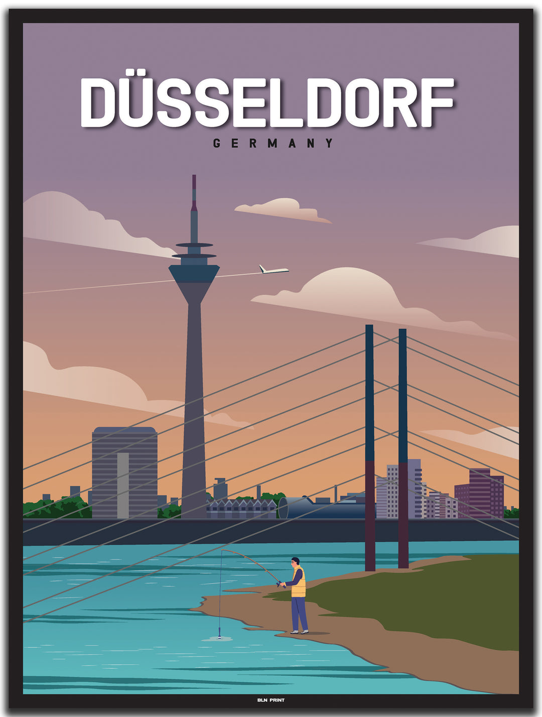 vintage düsseldorf poster shop #30x40cm-schwarzer-farbrand