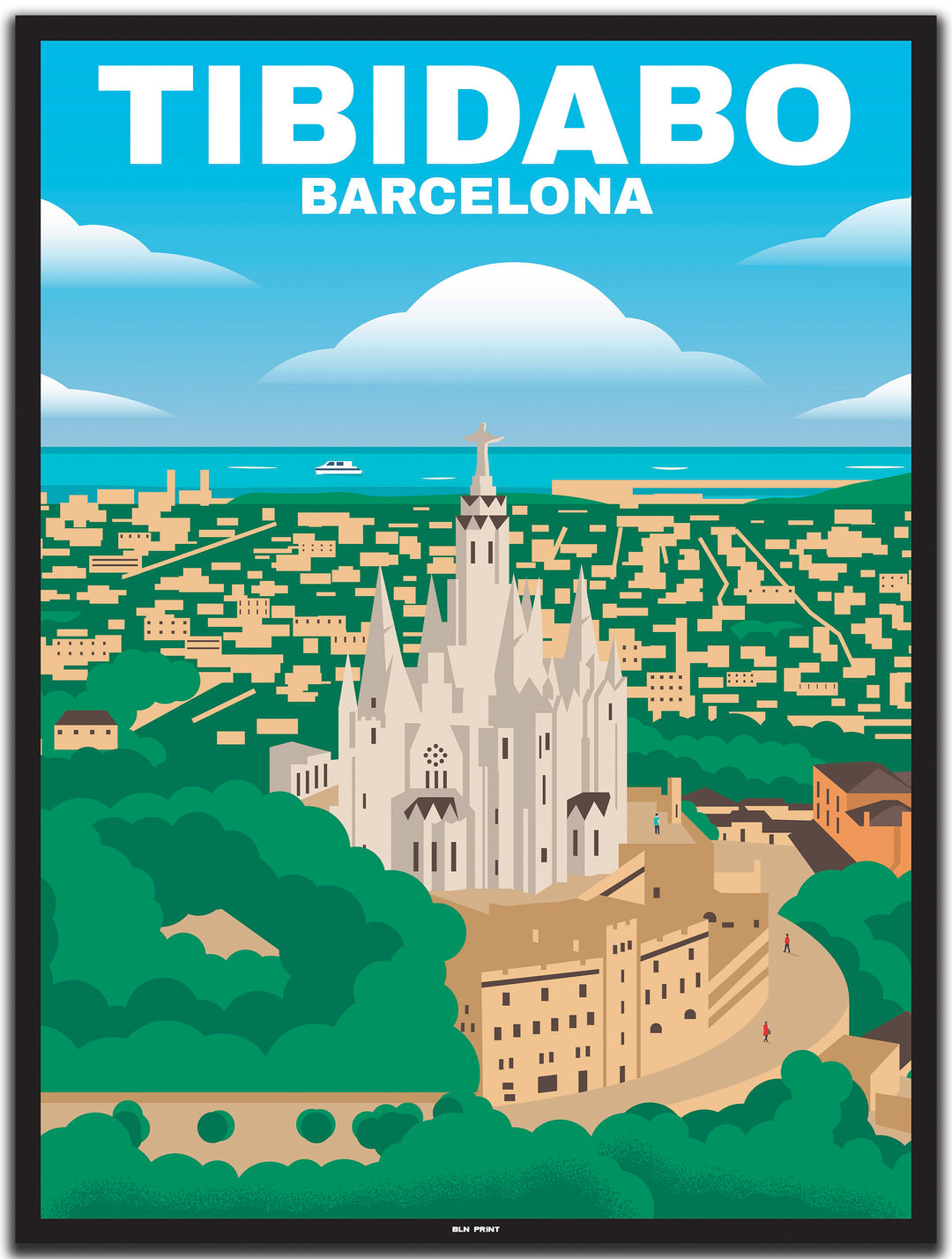 vintage barcelona poster shop #30x40cm-schwarzer-farbrand