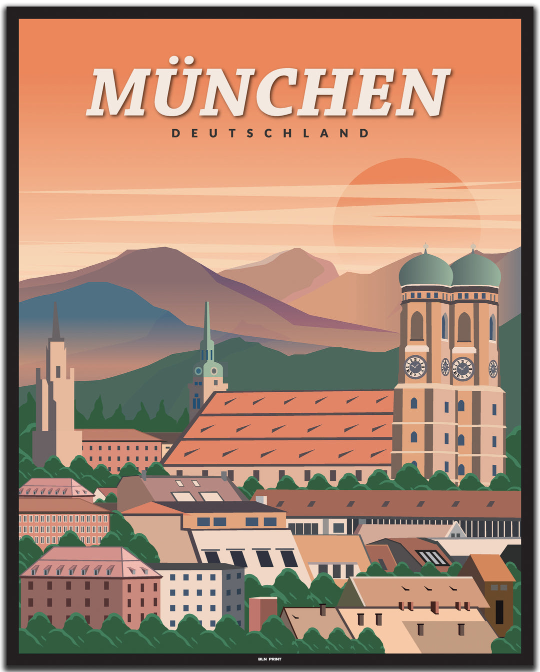 vintage münchen poster shop #40x50cm-schwarzer-farbrand