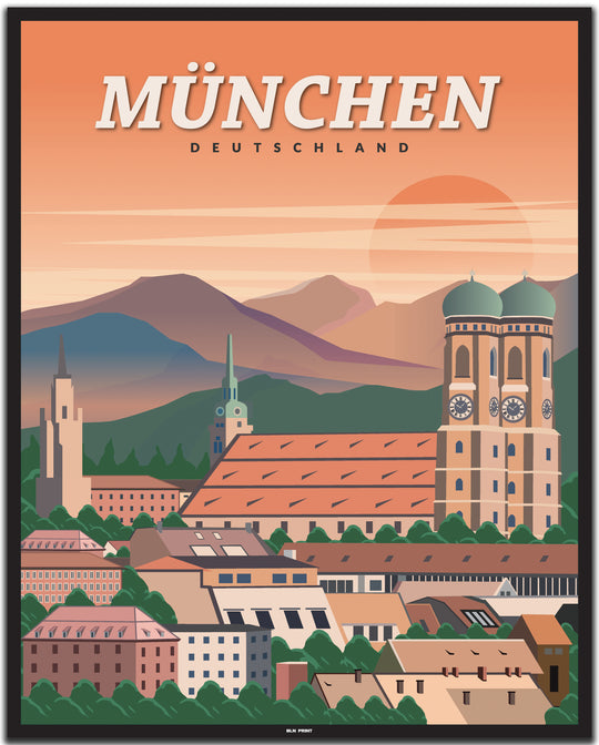 vintage münchen poster shop #40x50cm-schwarzer-farbrand