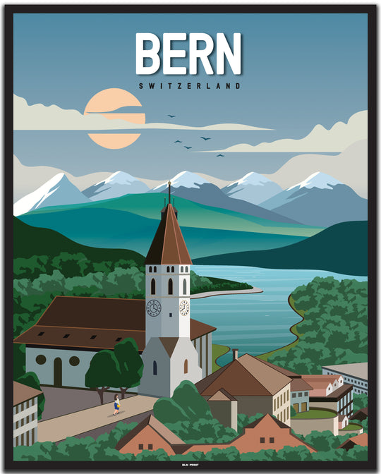 vintage bern poster shop #40x50cm-schwarzer-farbrand