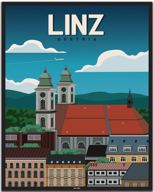 vintage linz poster shop #40x50cm-schwarzer-farbrand