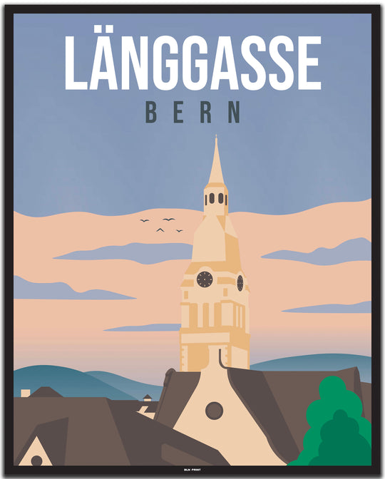 vintage bern poster shop #40x50cm-schwarzer-farbrand