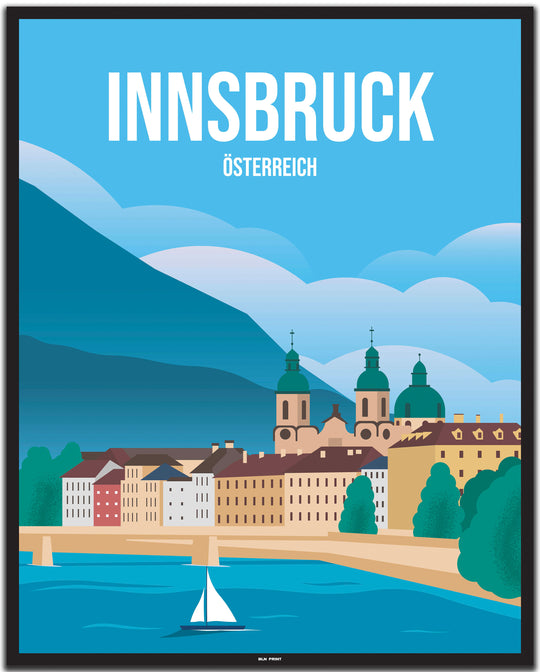 vintage Innsbruck poster shop #40x50cm-schwarzer-farbrand