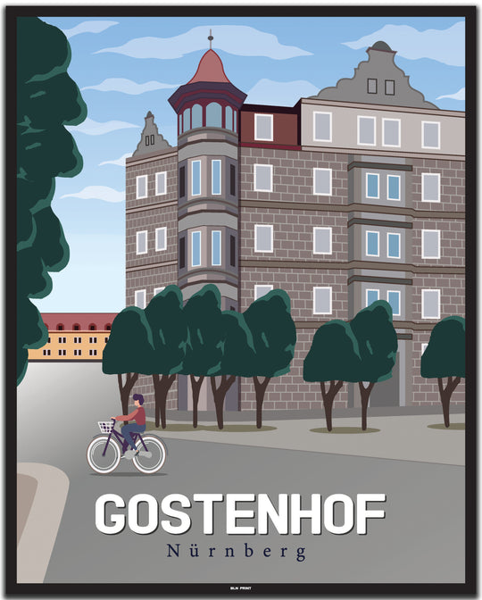 vintage nürnberg poster shop #40x50cm-schwarzer-farbrand