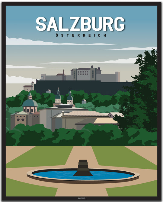 vintage salzburg poster shop #40x50cm-schwarzer-farbrand