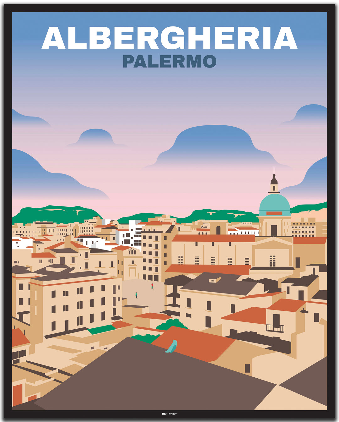 vintage palermo poster shop #40x50cm-schwarzer-farbrand