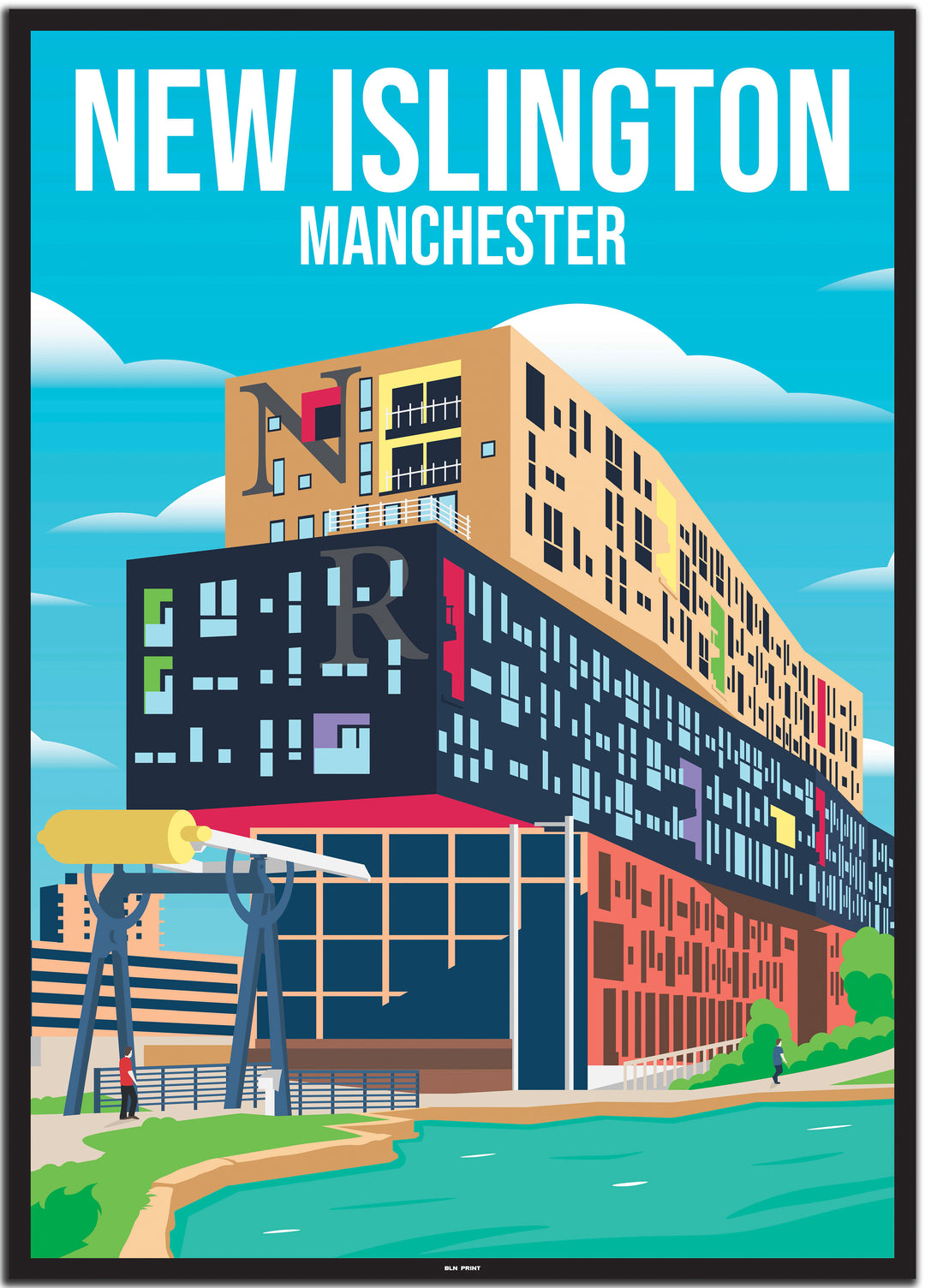 vintage travel poster manchester #50x70cm-schwarzer-farbrand