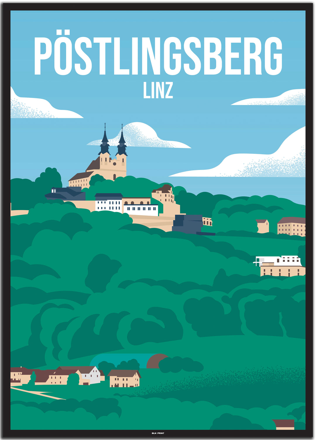 vintage Linz poster shop #30x40cm-schwarzer-farbrand