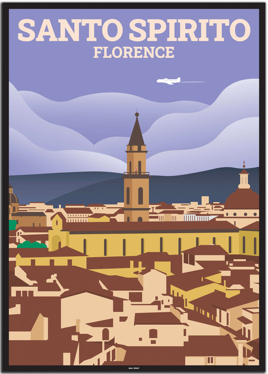 vintage travel poster florenz #50x70cm-schwarzer-farbrand