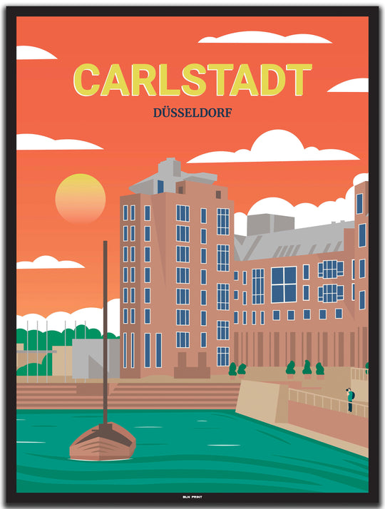 vintage düsseldorf poster shop #30x40cm-schwarzer-farbrand