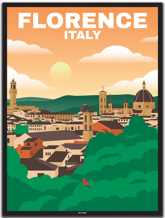 vintage florenz poster shop #30x40cm-schwarzer-farbrand